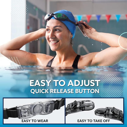 Sonecs Mirrored Swim Googles - Attached Ear Plugs
