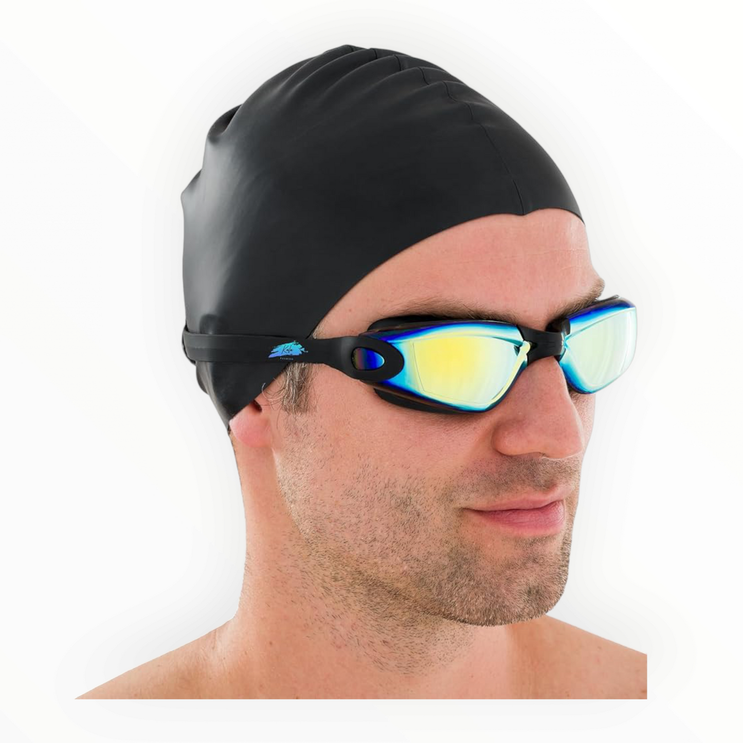 Sonecs Mirrored Swim Googles - Attached Ear Plugs