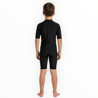 Sonecs Kids UptoKnee Swim Suit – All Black