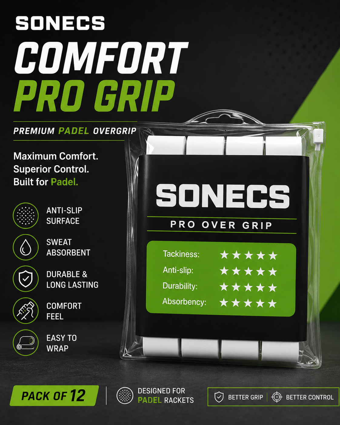 Sonecs Comfort Pro OverGrip - Tacky Overgrips