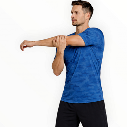 UA Men's Camo Dri-Fit T-Shirt (Blue/Camo) Imported