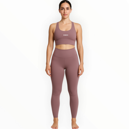 Sonecs High-Waist Workout Tights - Dusty Purple