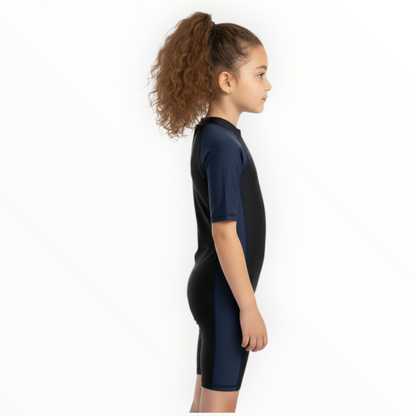 Sonecs Kids UptoKnee Swim Suit – Black/Navy