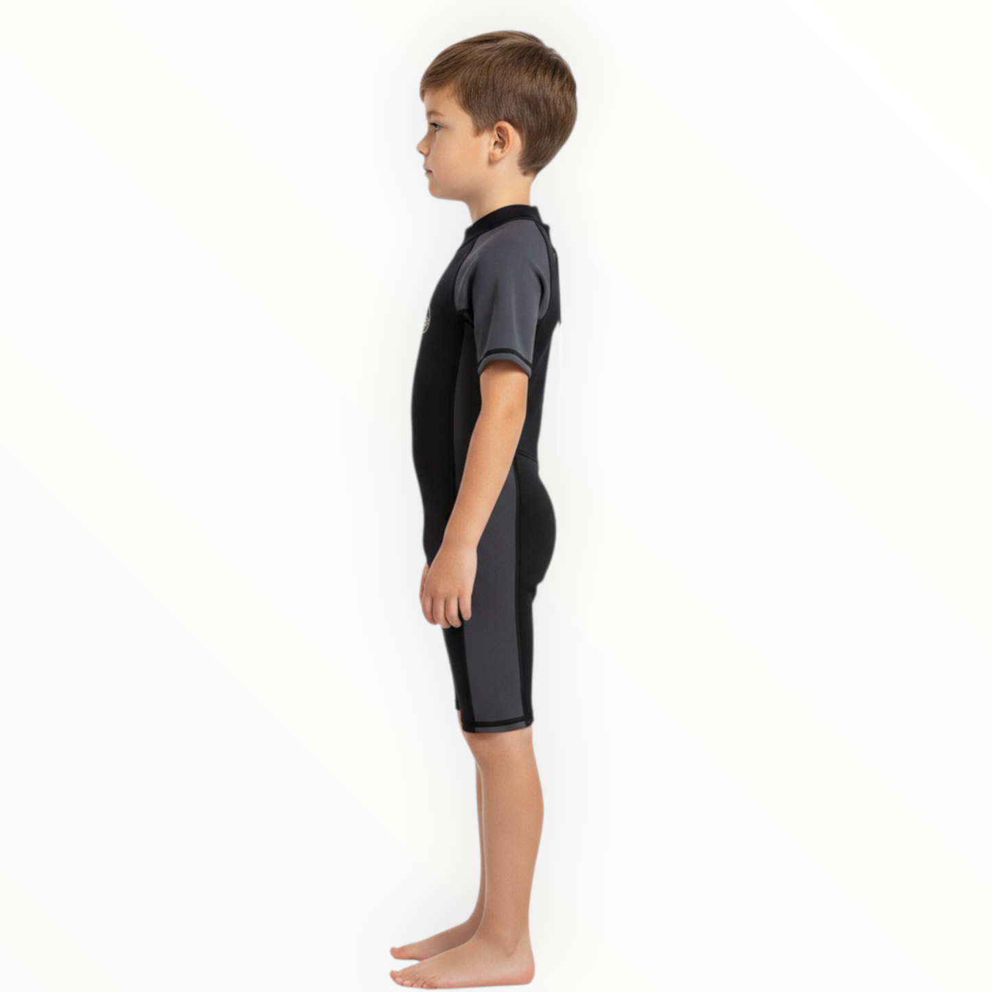 Sonecs Kids UptoKnee Swim Suit – Black/Grey